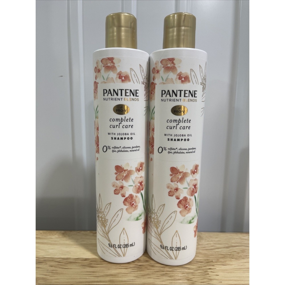Set of 2 Pantene Nutrient Blends Pro-V Complete Curl Care Jojoba Oil Shampoo